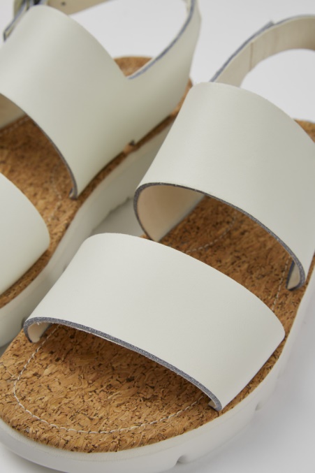 Design Oruga Weiße Ledersandalen Für Damen Camper De