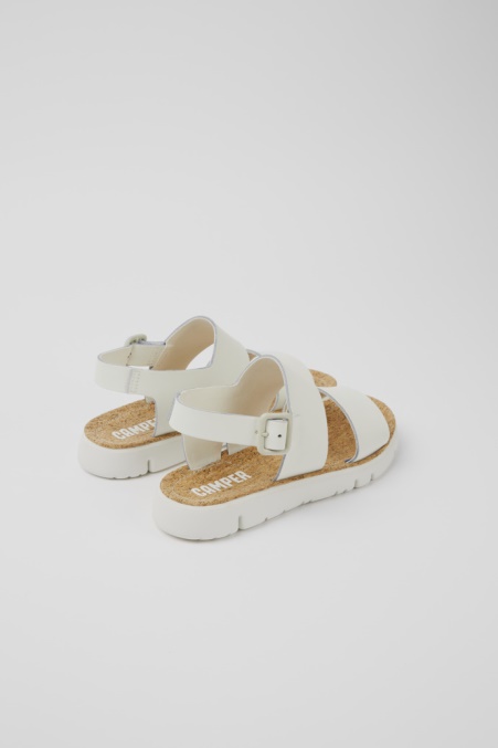 Design Oruga Weiße Ledersandalen Für Damen Camper De