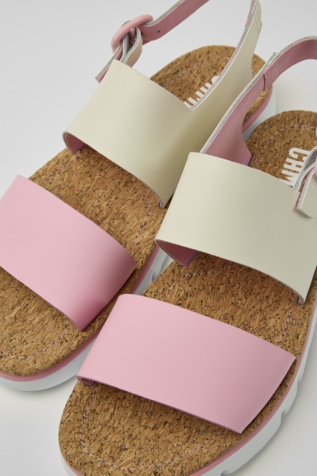 Oruga Weiß-rosa Ledersandalen Für Damen Camper De Neu Eingetroffen
