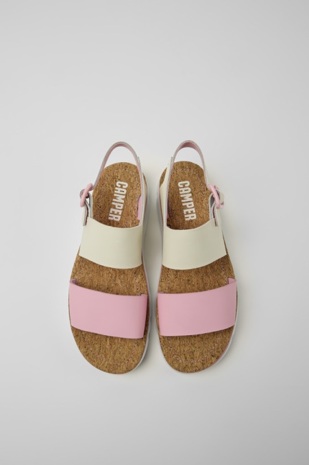 Oruga Weiß-rosa Ledersandalen Für Damen Camper De Neu Eingetroffen