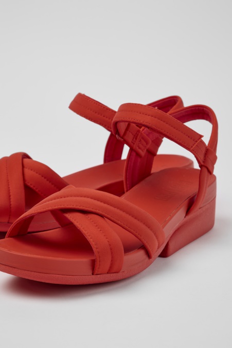 Design Minikaah Rote Sandalen Aus Recyceltem Pet Und Nylon Für Damen Camper De