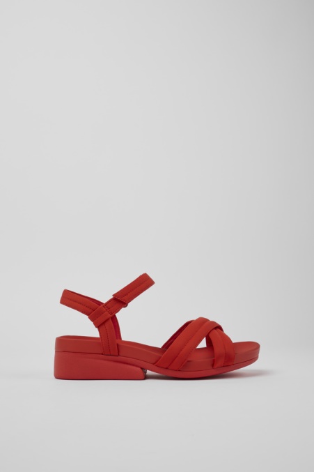 Design Minikaah Rote Sandalen Aus Recyceltem Pet Und Nylon Für Damen Camper De