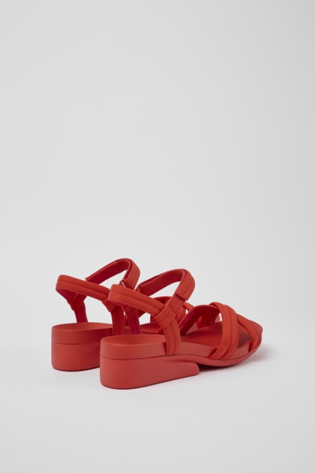 Design Minikaah Rote Sandalen Aus Recyceltem Pet Und Nylon Für Damen Camper De