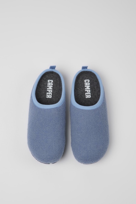 Design Wabi Blaue Wollpantoffeln Für Damen Camper De