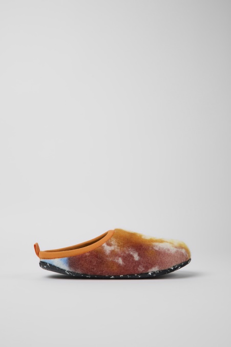 Wabi Orange, Blaue Und Weiße Hausschuhe Aus Recycelter Wolle Für Damen Camper De Neu Eingetroffen