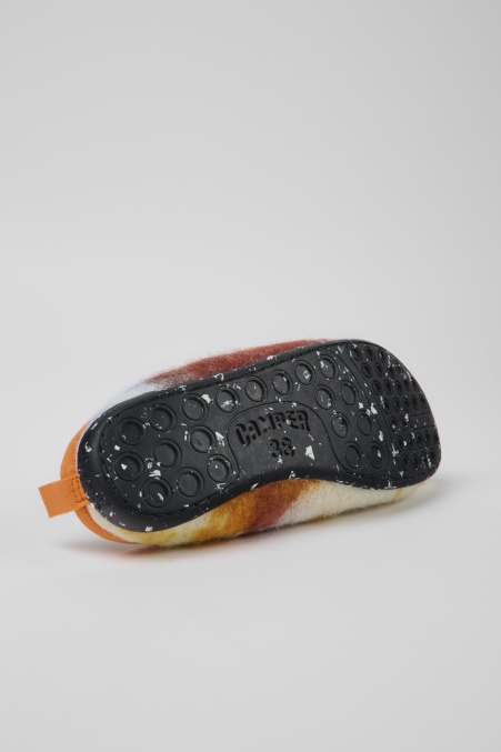 Wabi Orange, Blaue Und Weiße Hausschuhe Aus Recycelter Wolle Für Damen Camper De Neu Eingetroffen