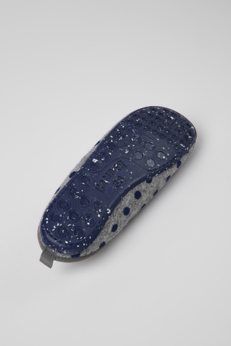 Camper De Design Wabi Grau-blaue Wollhausschuhe Für Damen