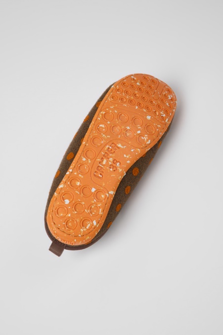 Camper De Wabi Braun Und Orange Wollhausschuhe Für Damen Neuankömmlinge