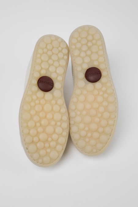 Exklusiver Camper De Pelotas Sneaker Aus Weißem Ungefärbtem Leder Für Herren