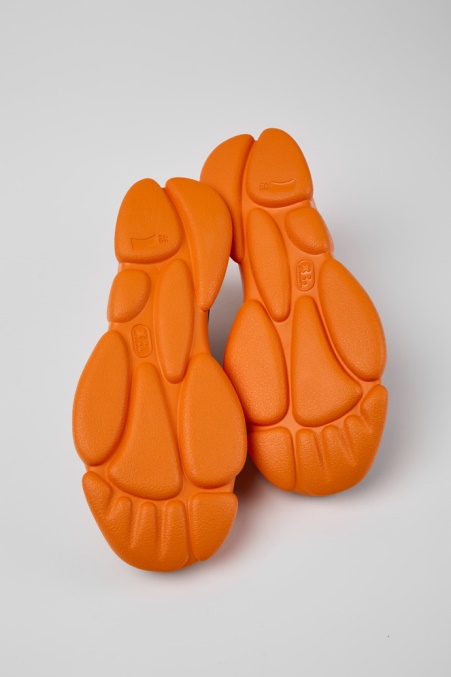 Camper De Design Karst Schwarze Und Orange Lederschuhe Für Herren