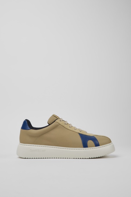 Runner K21 Beige Und Blaue Sneakers Aus Leder Und Nubukleder Für Herren Exklusiv Camper De