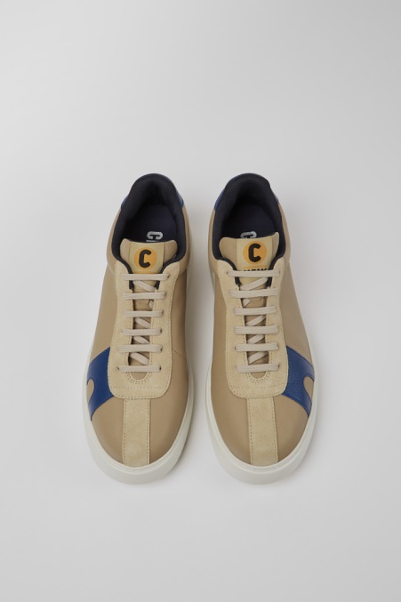 Runner K21 Beige Und Blaue Sneakers Aus Leder Und Nubukleder Für Herren Exklusiv Camper De