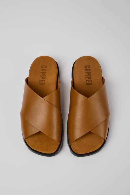 Camper De Brutus Sandale Braune Ledersandalen Für Herren Neu Eingetroffen