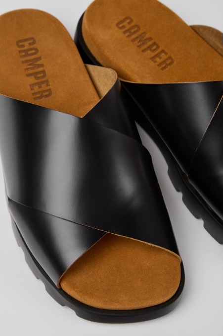 Brutus Sandale Schwarze Ledersandalen Für Herren Camper De Neu Eingetroffen