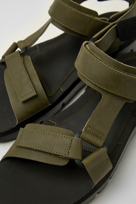 Design Oruga Grüne Ledersandalen Für Herren Camper De