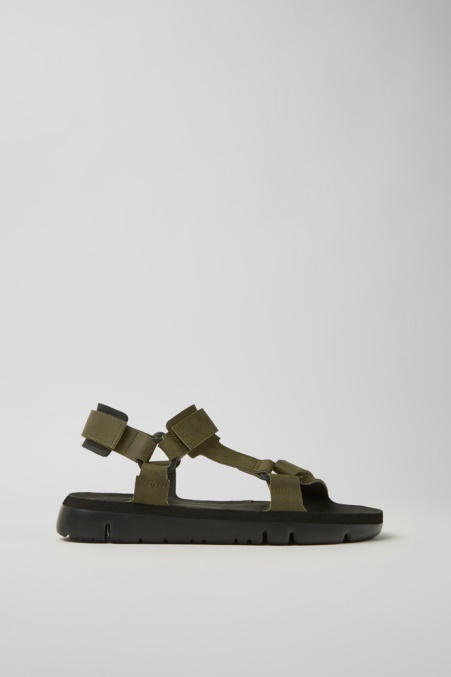 Design Oruga Grüne Ledersandalen Für Herren Camper De