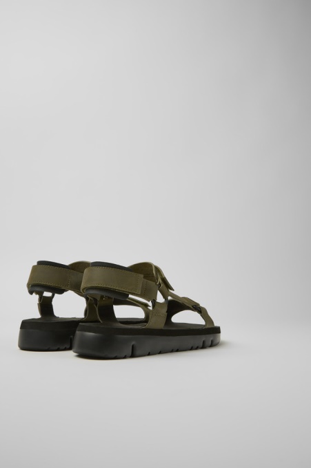 Design Oruga Grüne Ledersandalen Für Herren Camper De