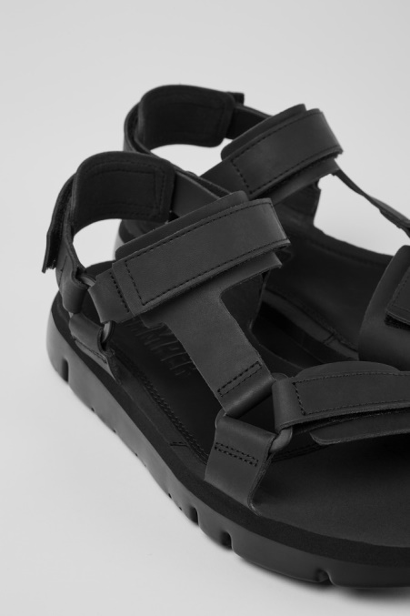 Exklusive Camper De Oruga Schwarze Ledersandalen Für Herren