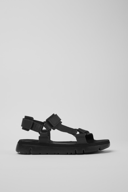 Exklusive Camper De Oruga Schwarze Ledersandalen Für Herren