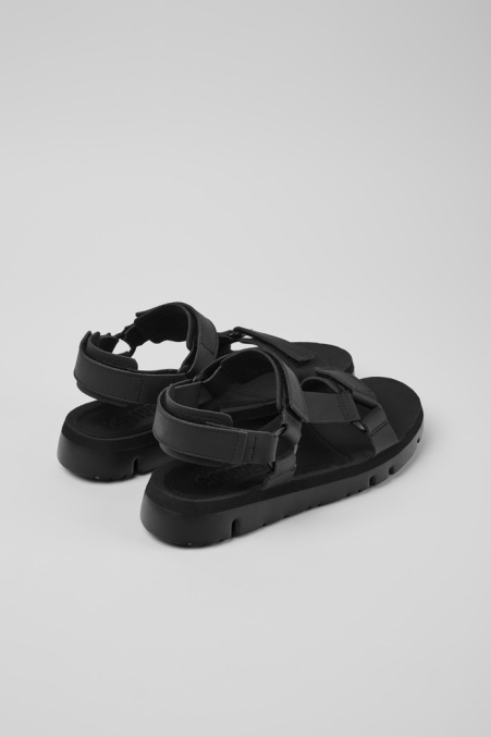 Exklusive Camper De Oruga Schwarze Ledersandalen Für Herren