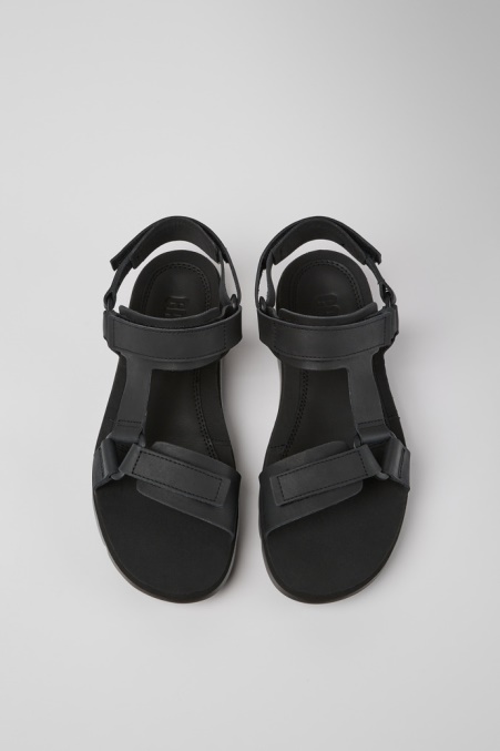 Exklusive Camper De Oruga Schwarze Ledersandalen Für Herren