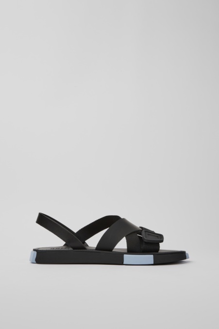 Camper De Design Set Sandalen Aus Schwarzem Leder Und Recycelten Haustieren Für Herren