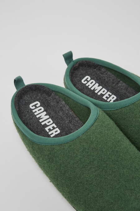 Design Wabi Grüne Wollpantoffeln Für Herren Camper De