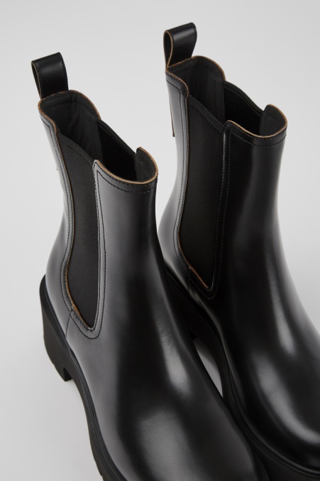 Camper De Design Milah Schwarze Lederstiefel Für Damen