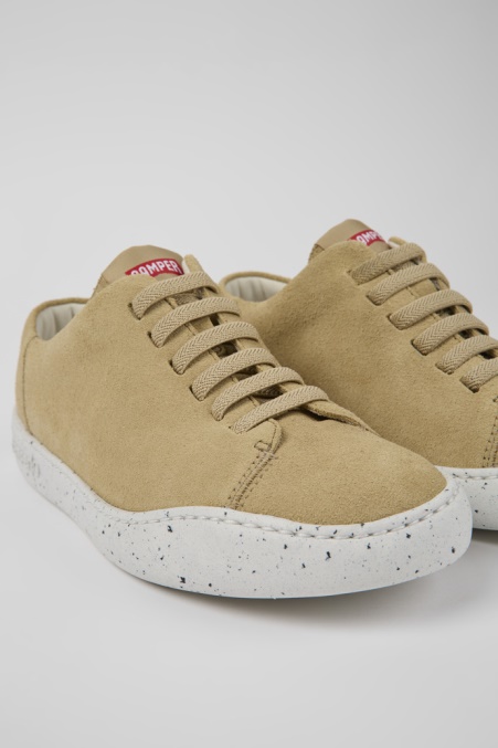 Camper De Design Peu Touring Beige Nubukturnschuhe Für Damen