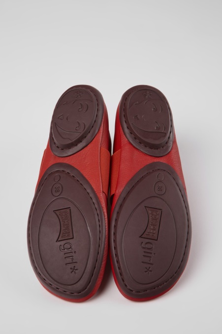 Camper De Design Right Rote Lederschuhe Für Damen