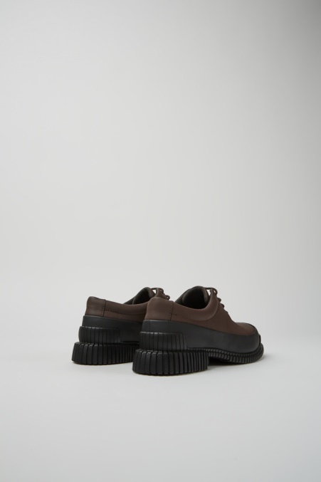 Exklusive Camper De Pix Schnürschuhe Aus Braunem Und Schwarzem Leder Für Damen