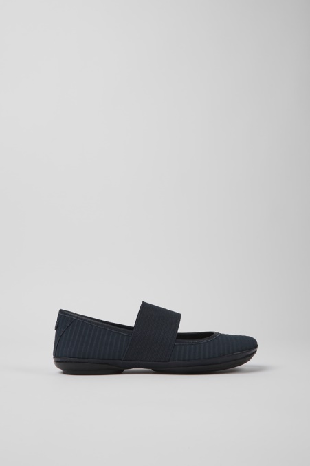 Exklusive Camper De Right Blaue Ballerinas Aus Recyceltem Leder Für Damen