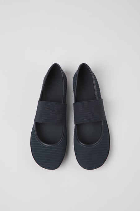 Exklusive Camper De Right Blaue Ballerinas Aus Recyceltem Leder Für Damen