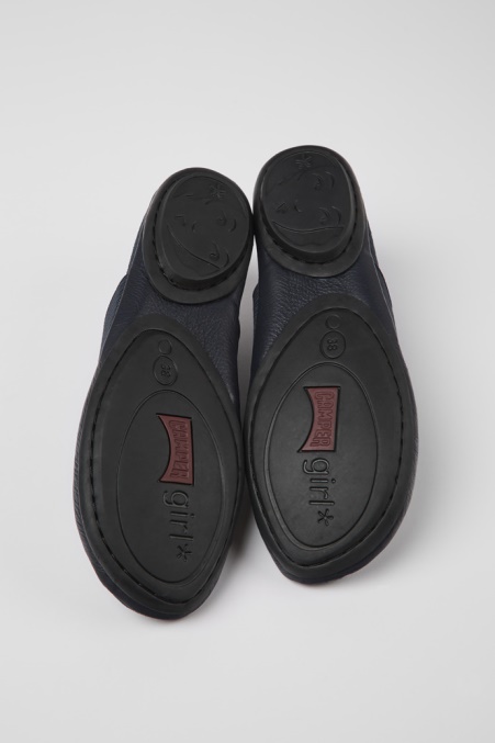Exklusive Camper De Right Blaue Ballerinas Aus Recyceltem Leder Für Damen