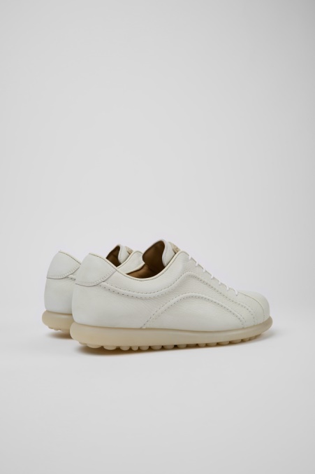 Camper De Design Pelotas Weiße Ungefärbte Ledersneaker Für Herren